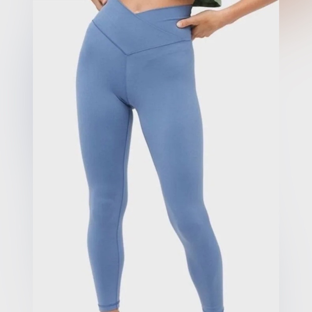 blue aerie crossover leggings 7/8